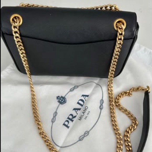 Prada Black Saffiano Pattina Flap Bag - Picture 5 of 5
